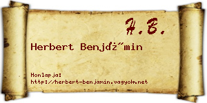 Herbert Benjámin névjegykártya